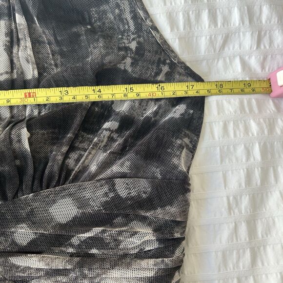 Coldwater Creek Dress Size M Petite Gray Pattern Fairy Grunge Romantic Formal - Picture 13 of 14